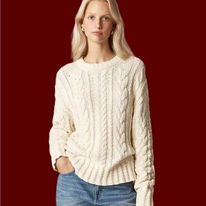 NWT J. Crew White Cable Knit Sweater
